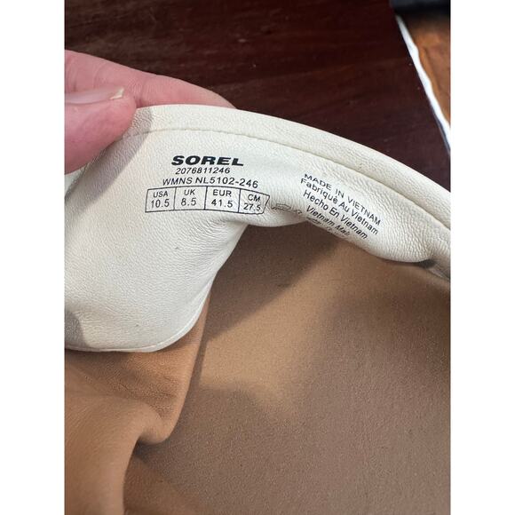 SOREL Women’s Vibe Criss Cross Slide Sandals – Tan & Cream – Size 10.5 - Picture 5 of 5